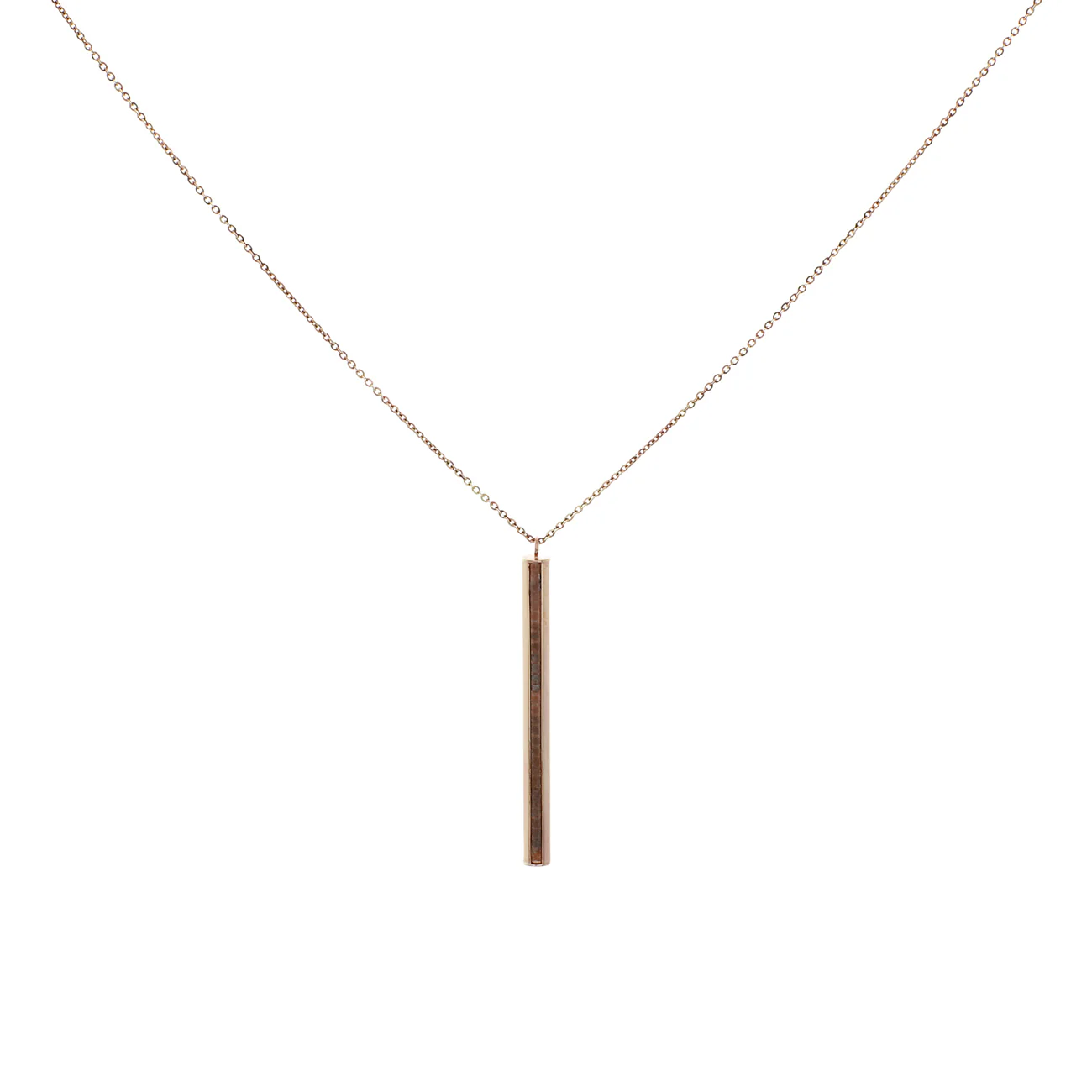 10K Rose Gold Octagon Bar Pendant