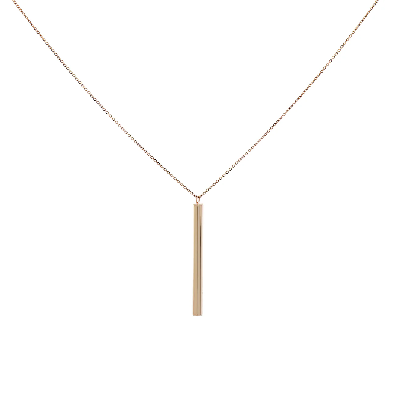 10K Rose Gold Octagon Bar Pendant - Image 2