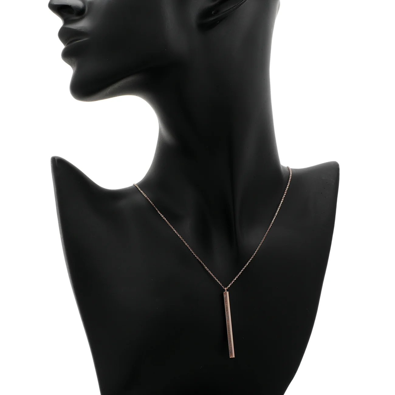 10K Rose Gold Octagon Bar Pendant - Image 4
