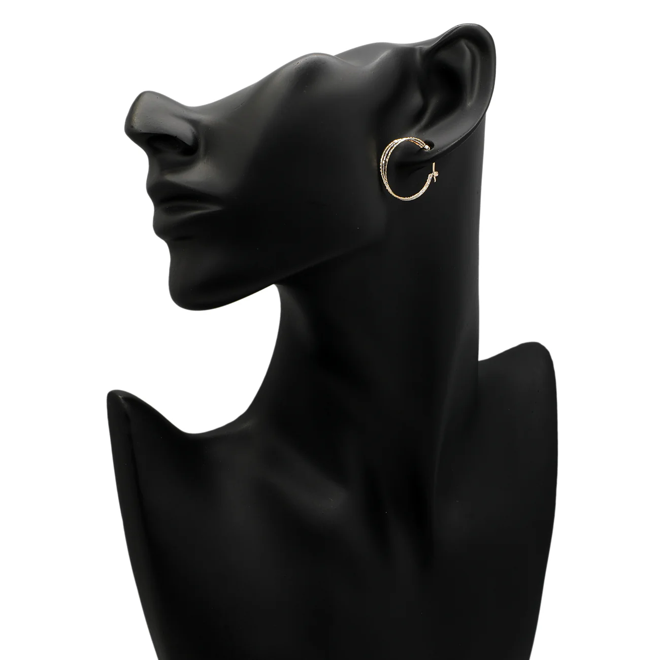 10K Tri-Gold Hoop Earrings - Image 3