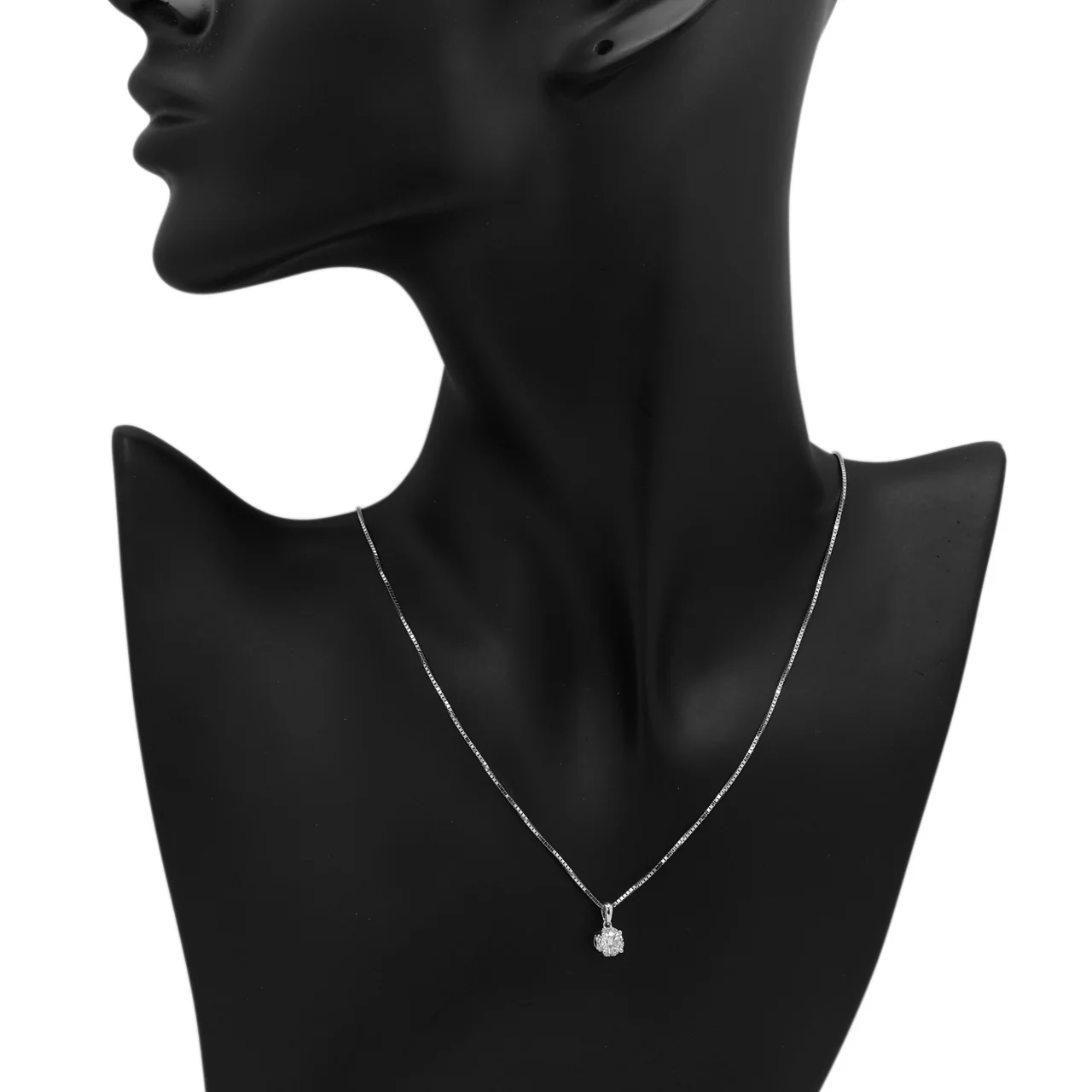 10K White Gold 0.48 Carat Diamond Pendant - Image 3
