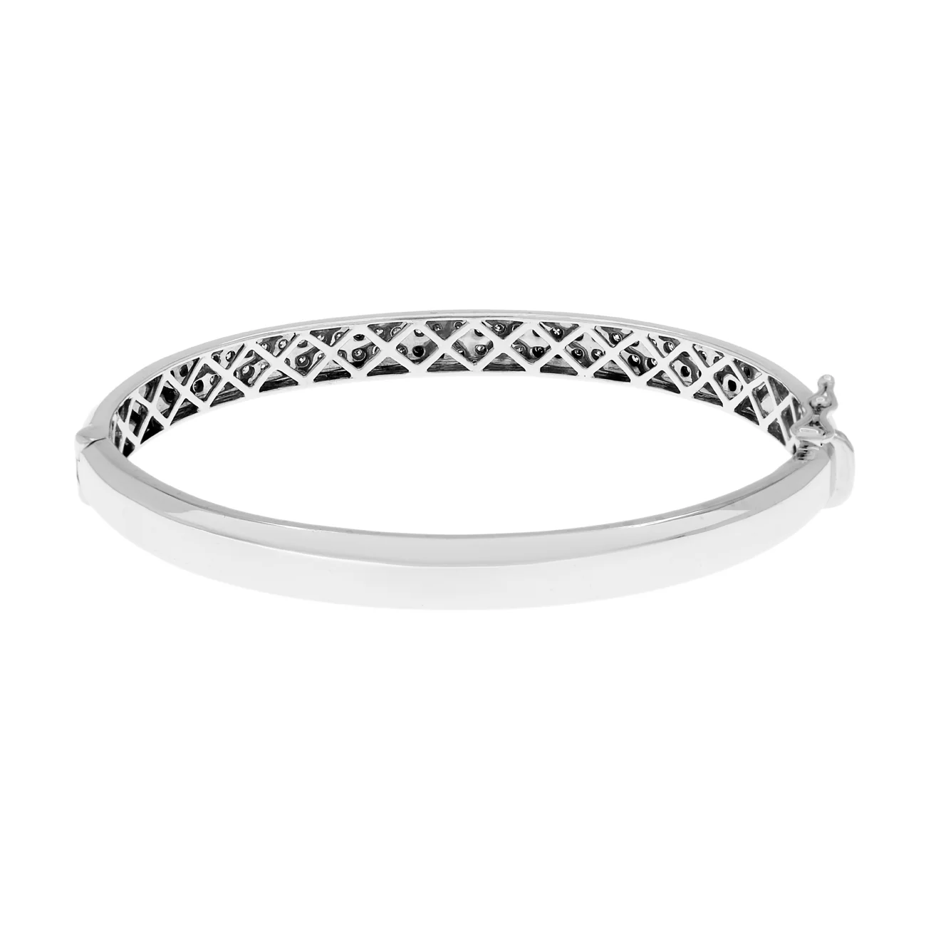 10K White Gold 1.00 Carat Diamond Bangle - Image 2