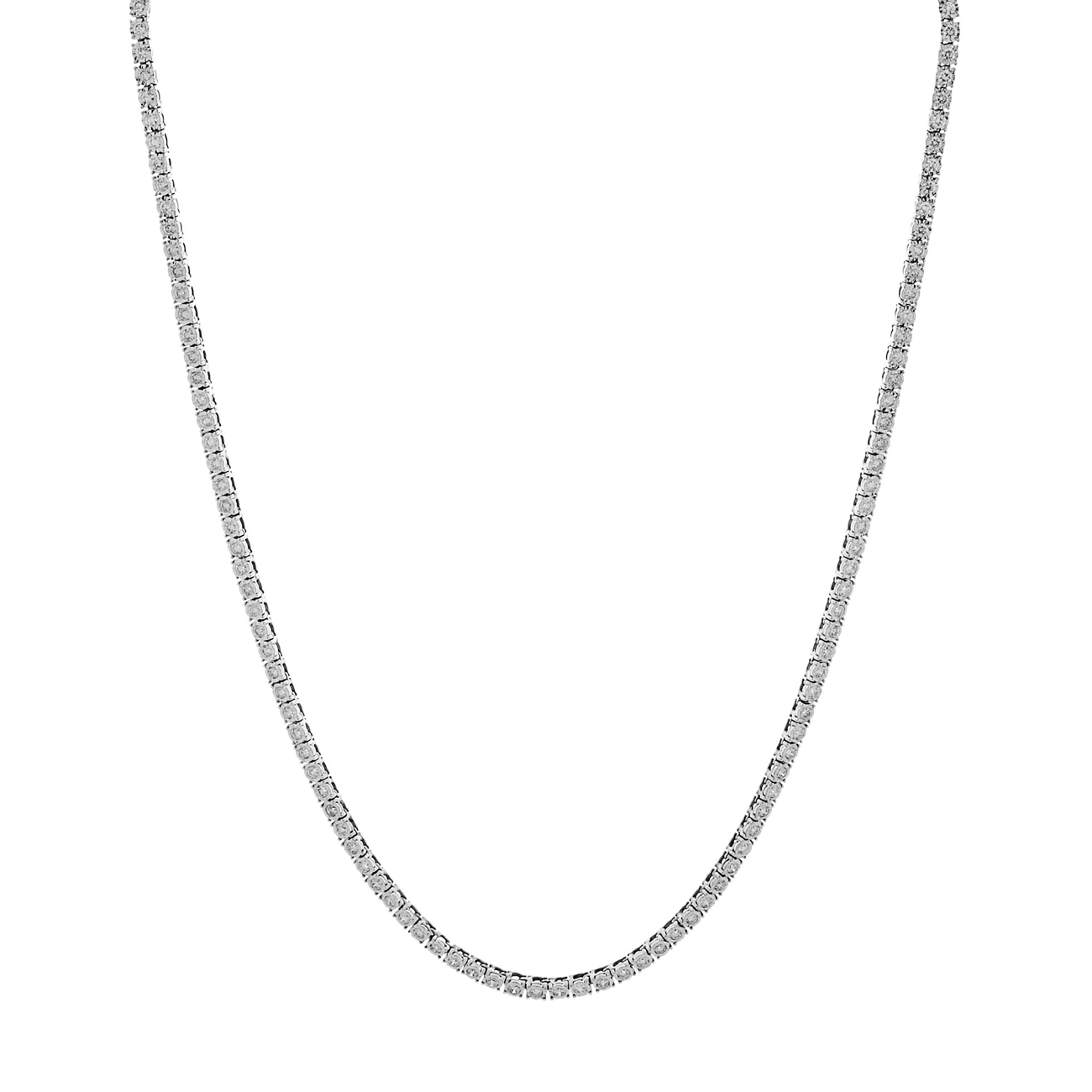 10K White Gold 5.80 Carat Riviere Necklace