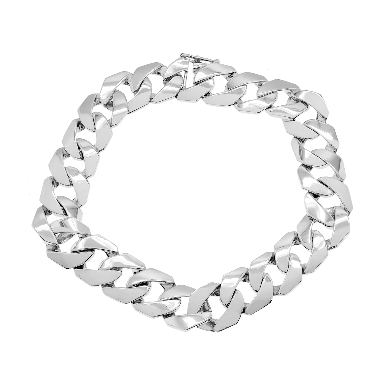 10K White Gold Curb Link Bracelet
