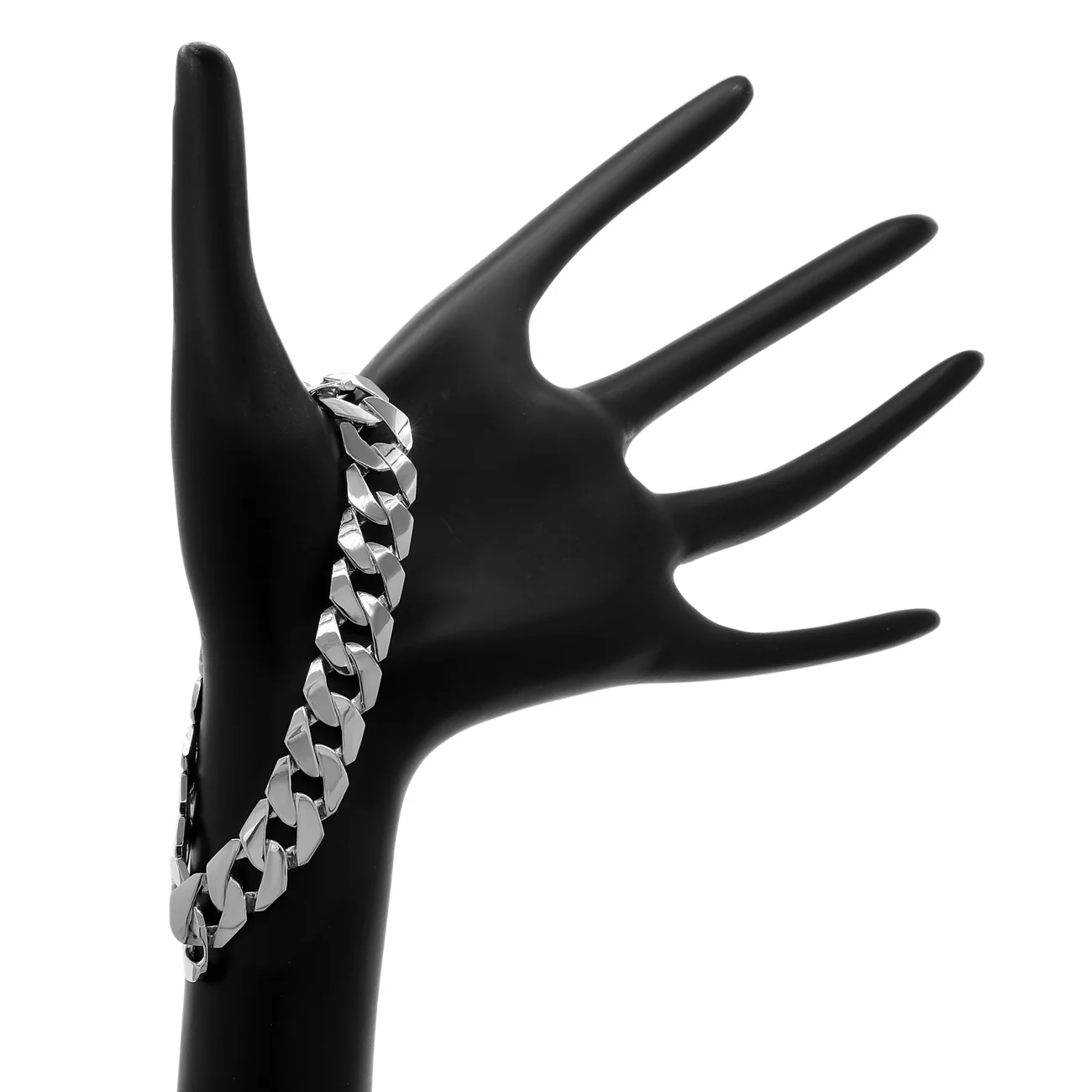10K White Gold Curb Link Bracelet - Image 3