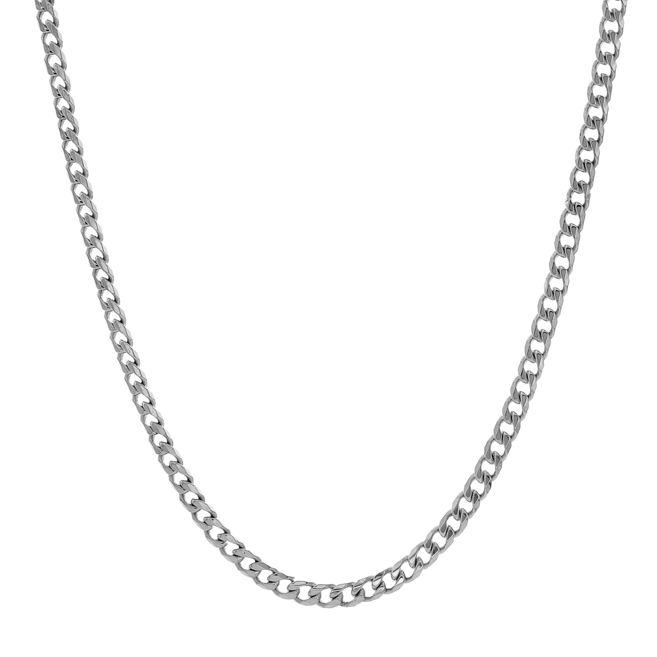 10K White Gold Curb Link Chain