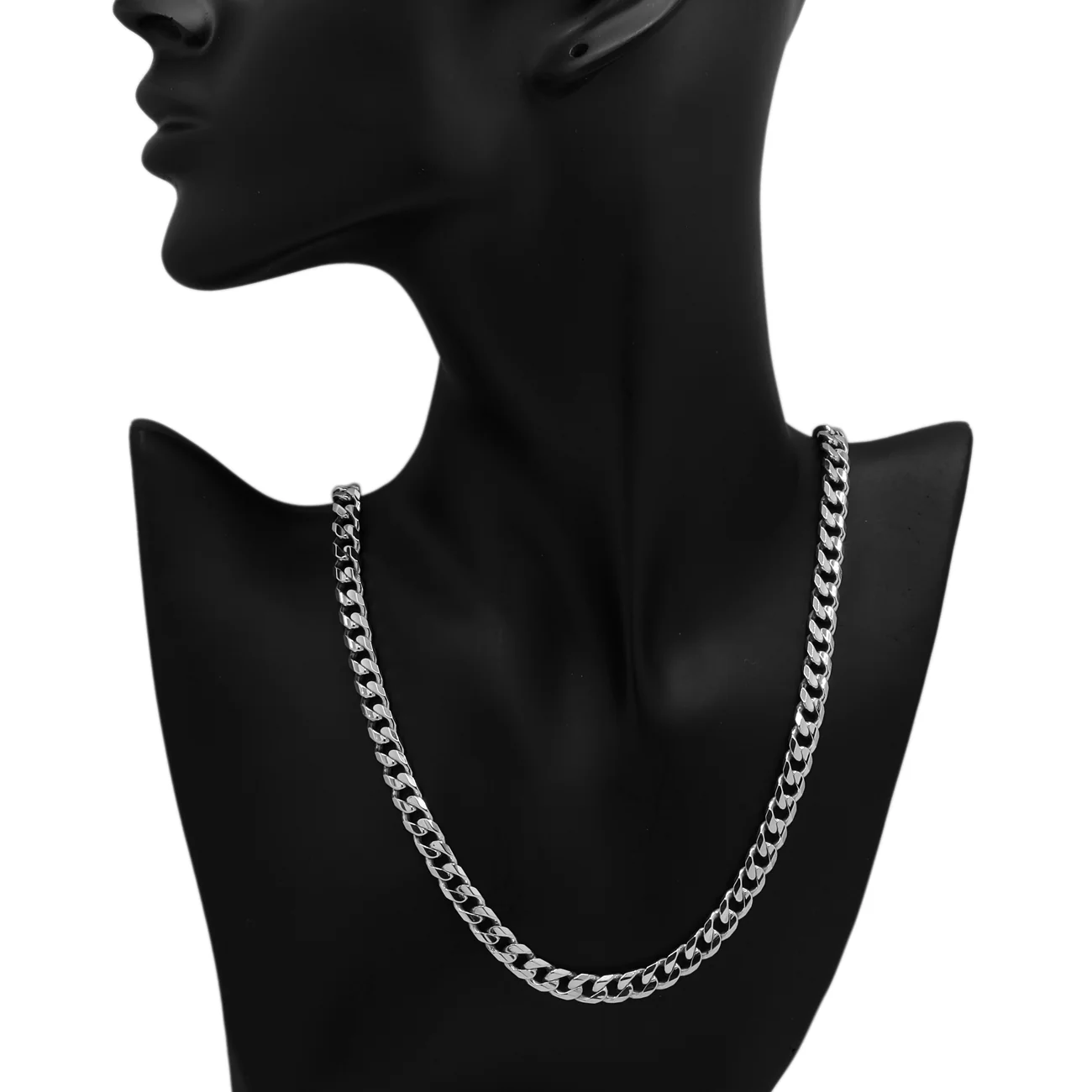 10K White Gold Curb Link Chain - Image 3