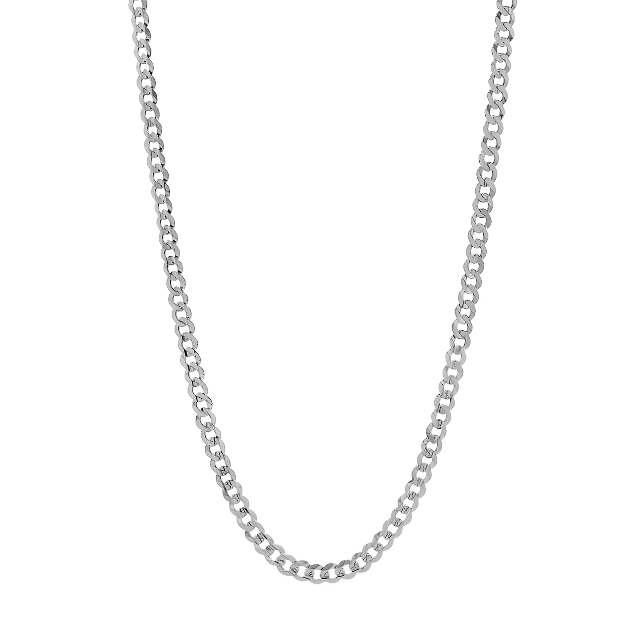 10K White Gold Curb Link Chain