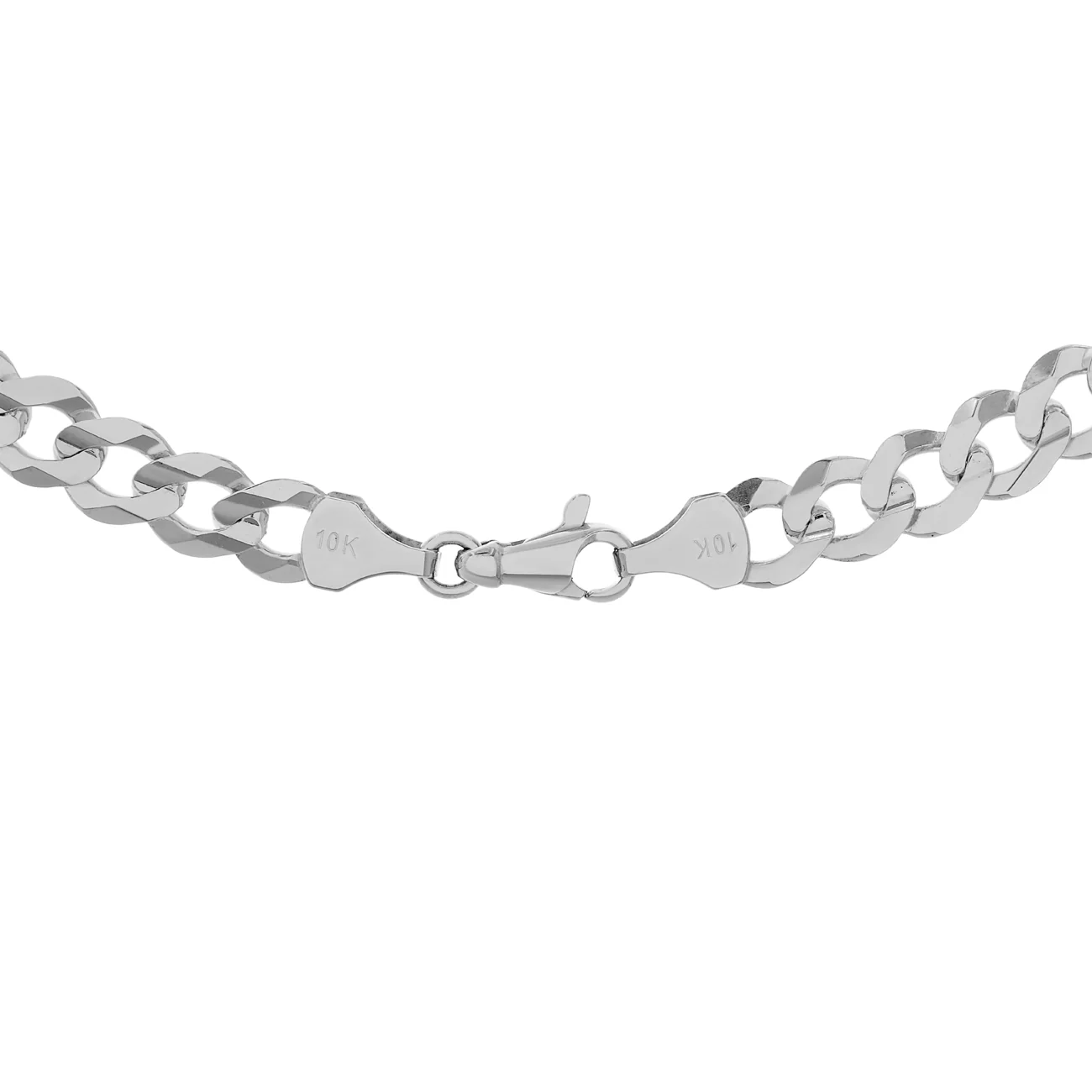 10K White Gold Curb Link Chain - Image 2