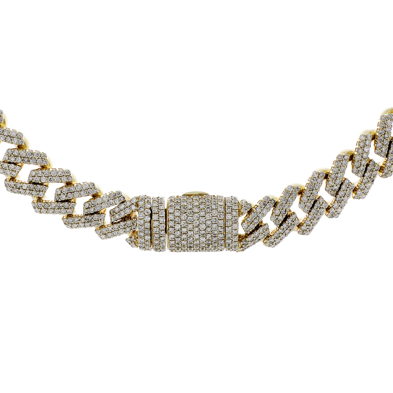 10K Yellow Gold 37.37 Carat Pave Diamond Curb Link Chain - Image 2