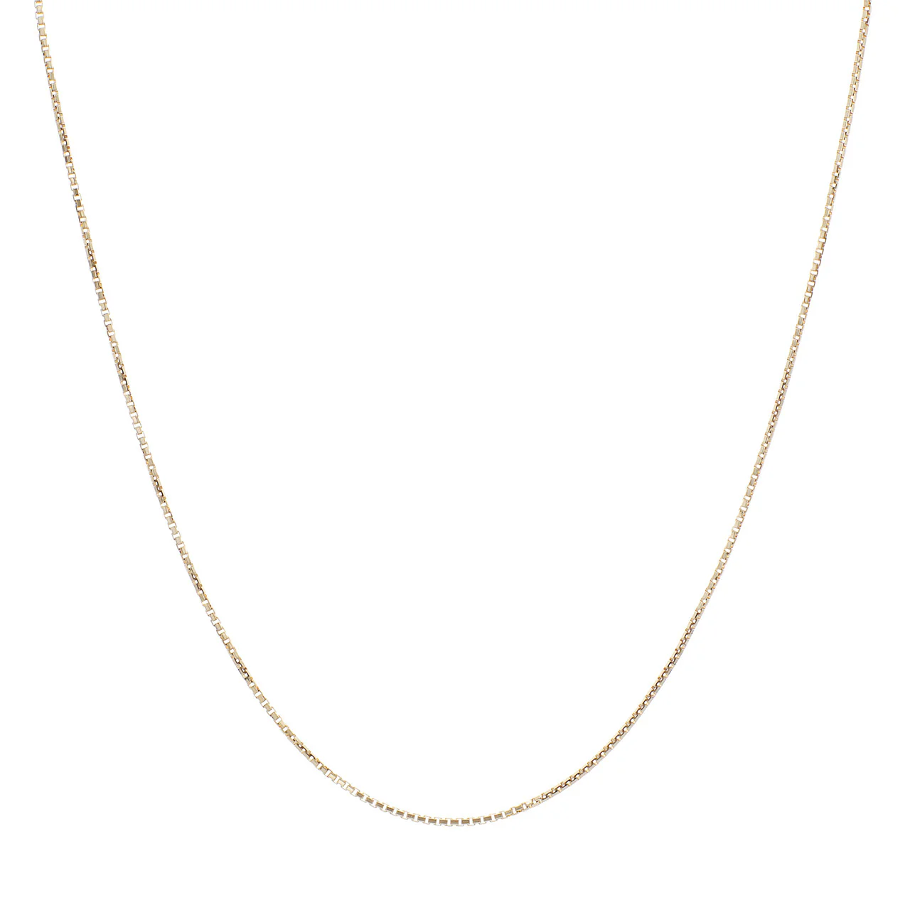 10K Yellow Gold Box Link Chain Necklace - Image 2