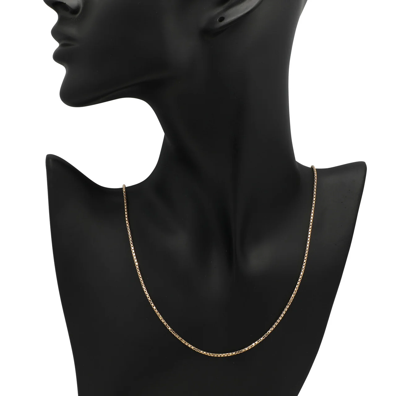 10K Yellow Gold Box Link Chain Necklace - Image 4