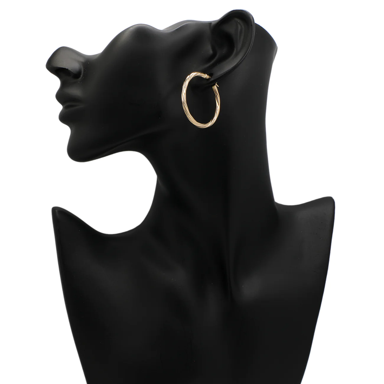 10K Yellow Gold Cable Twist Hoops - Image 3
