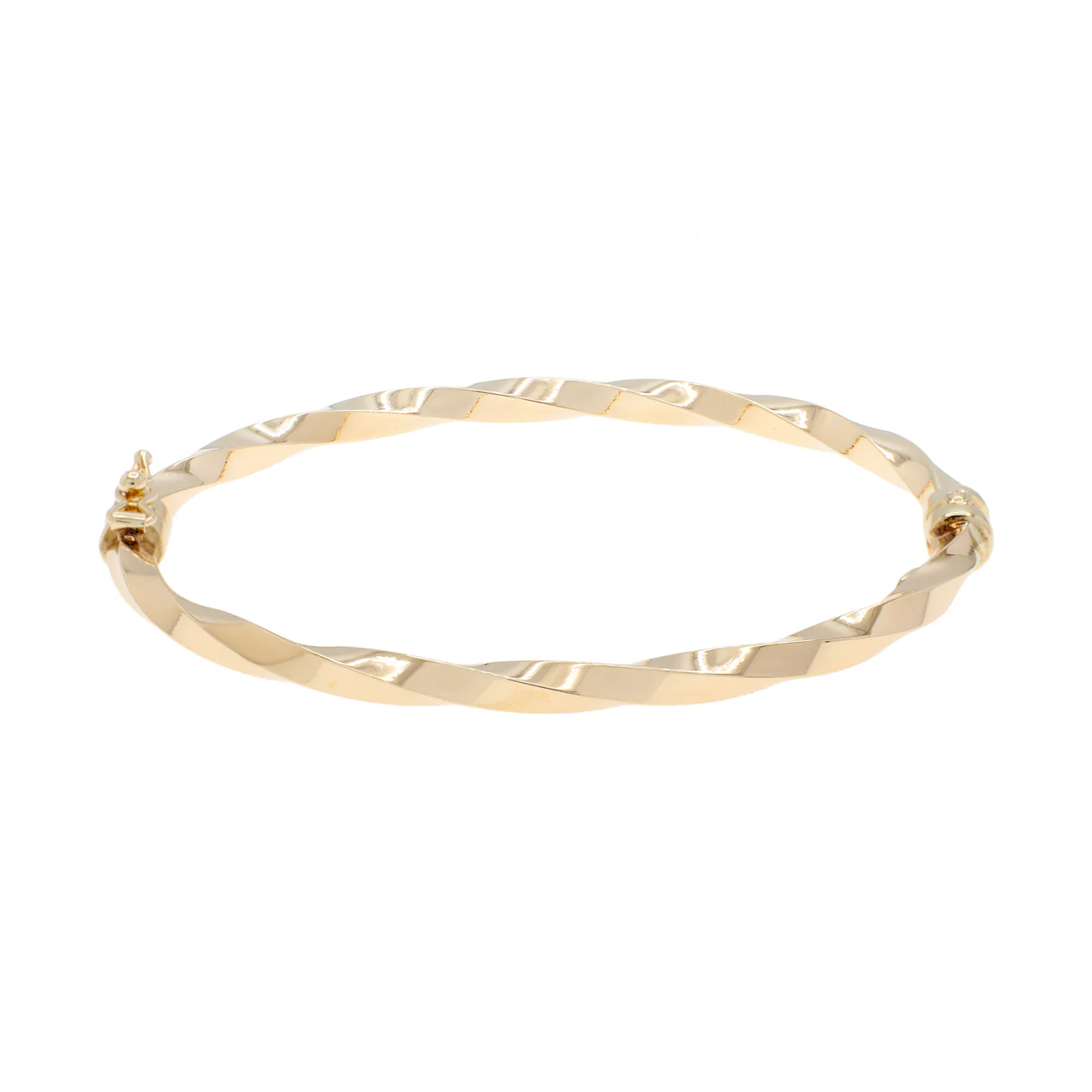 10K Yellow Gold Twist Bangle - Image 2