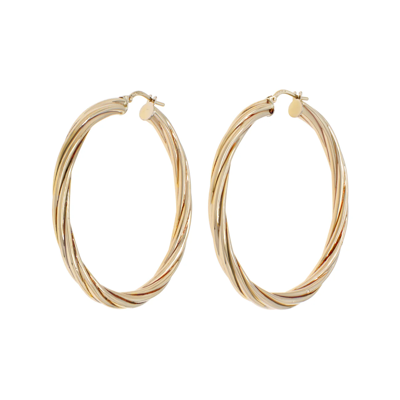 10K Yellow Gold Twist Hoop Earrings