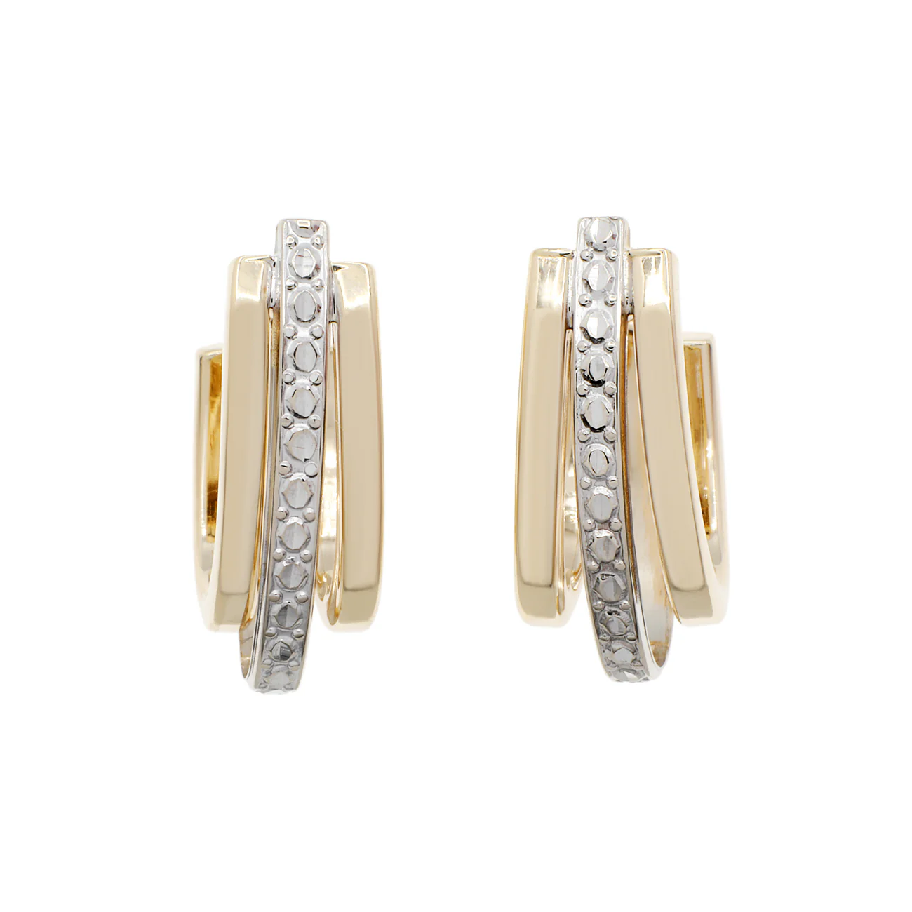 10K Yellow/White Gold Earrings