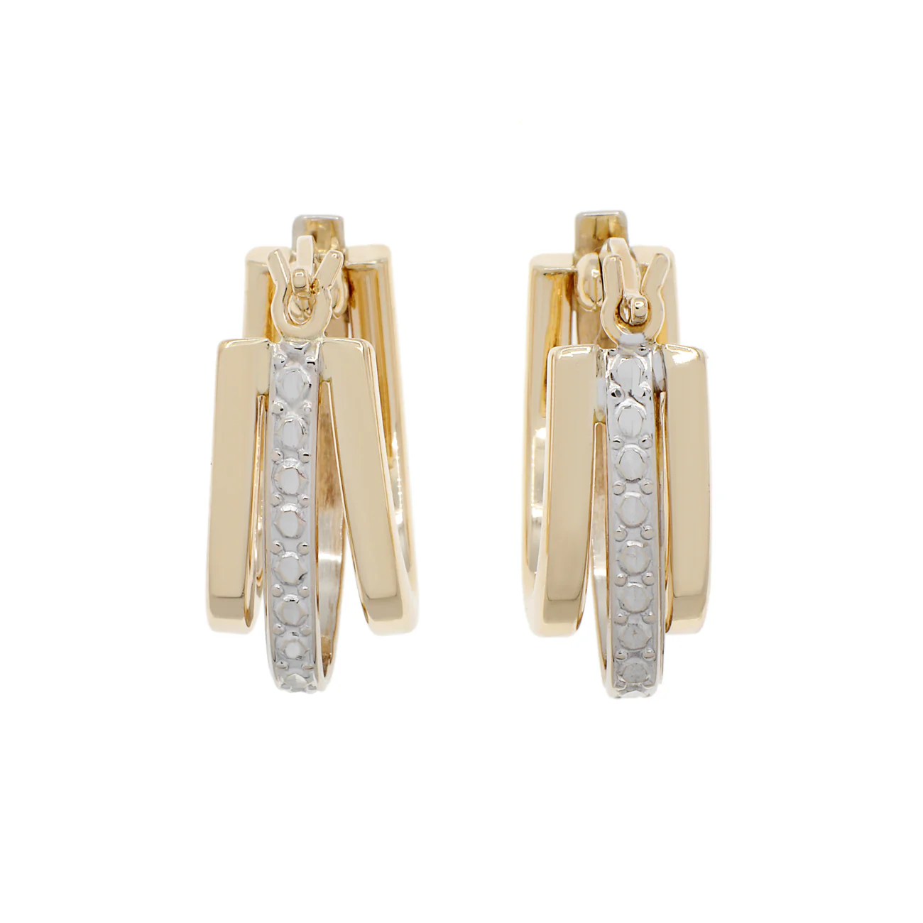 10K Yellow/White Gold Earrings - Image 2