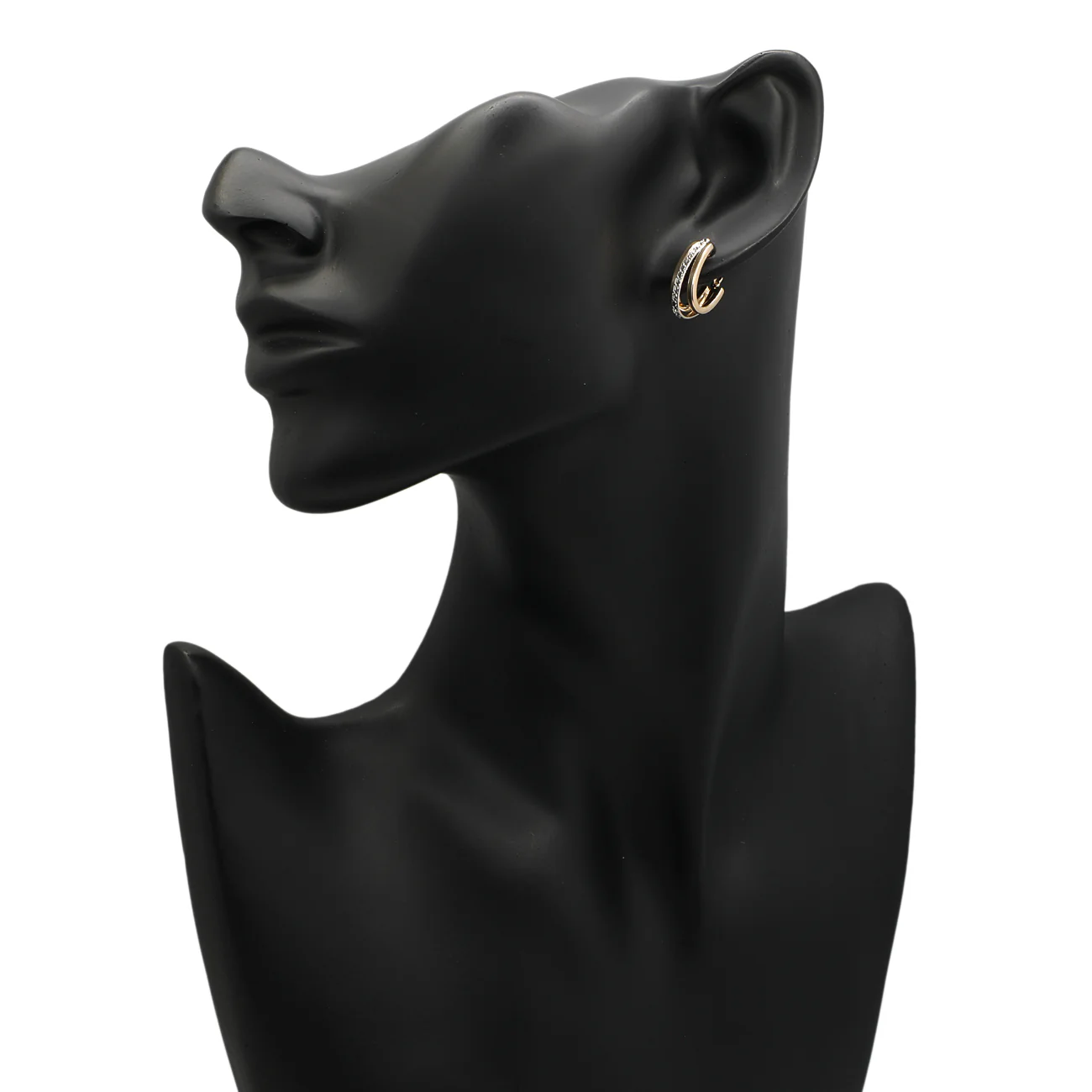 10K Yellow/White Gold Earrings - Image 3
