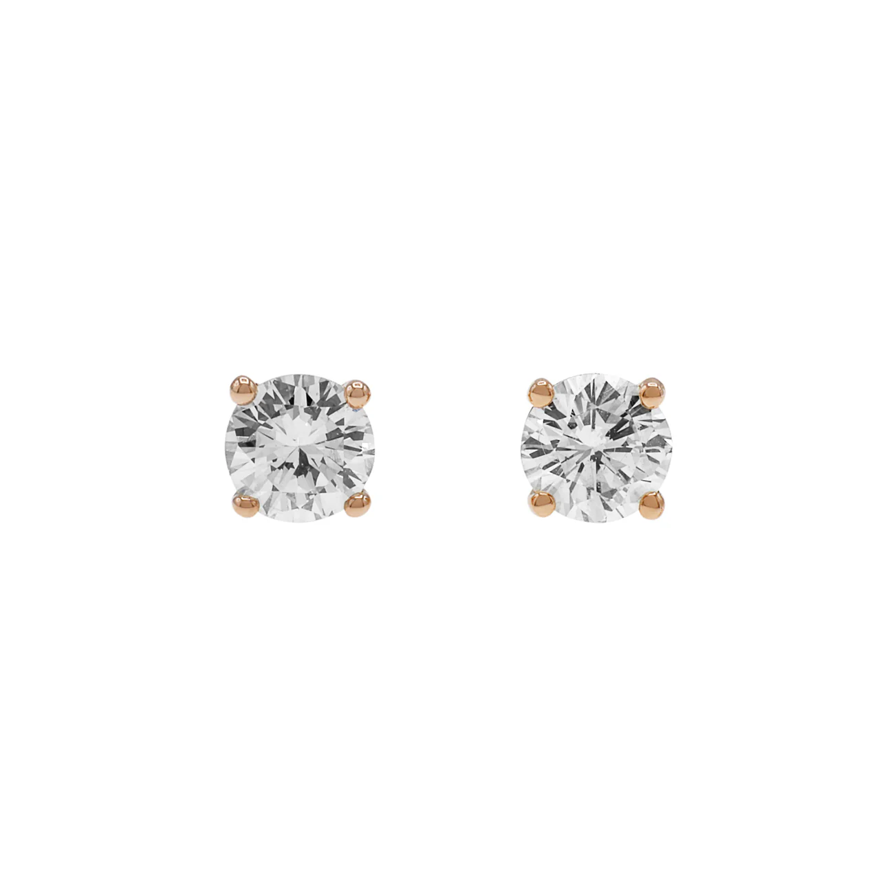 14K Rose Gold 0.48 Carat Diamond Stud Earrings
