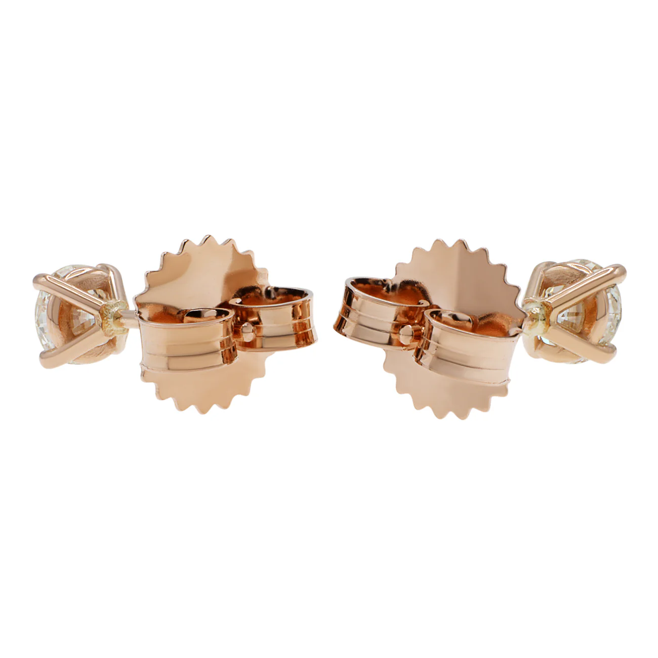 14K Rose Gold 0.48 Carat Diamond Stud Earrings - Image 2