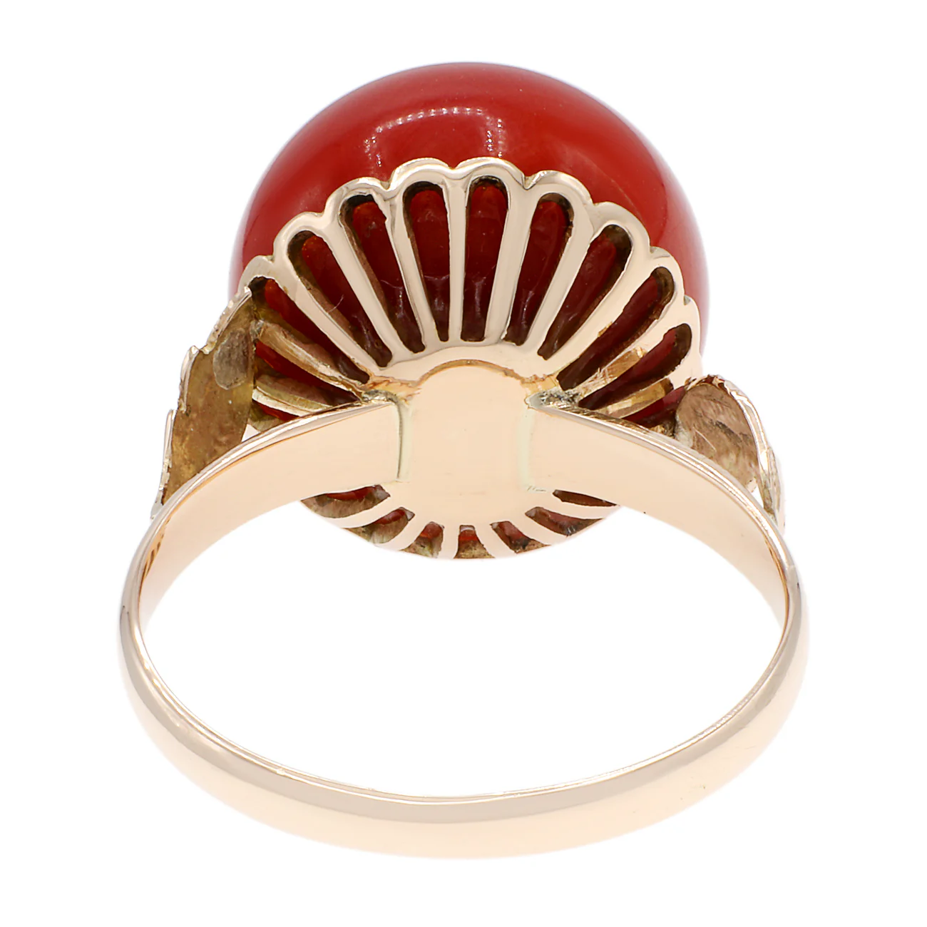 14K Rose Gold 13.5mm Coral Ring - Image 2