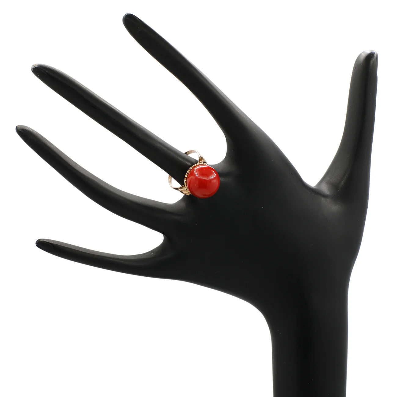 14K Rose Gold 13.5mm Coral Ring - Image 3