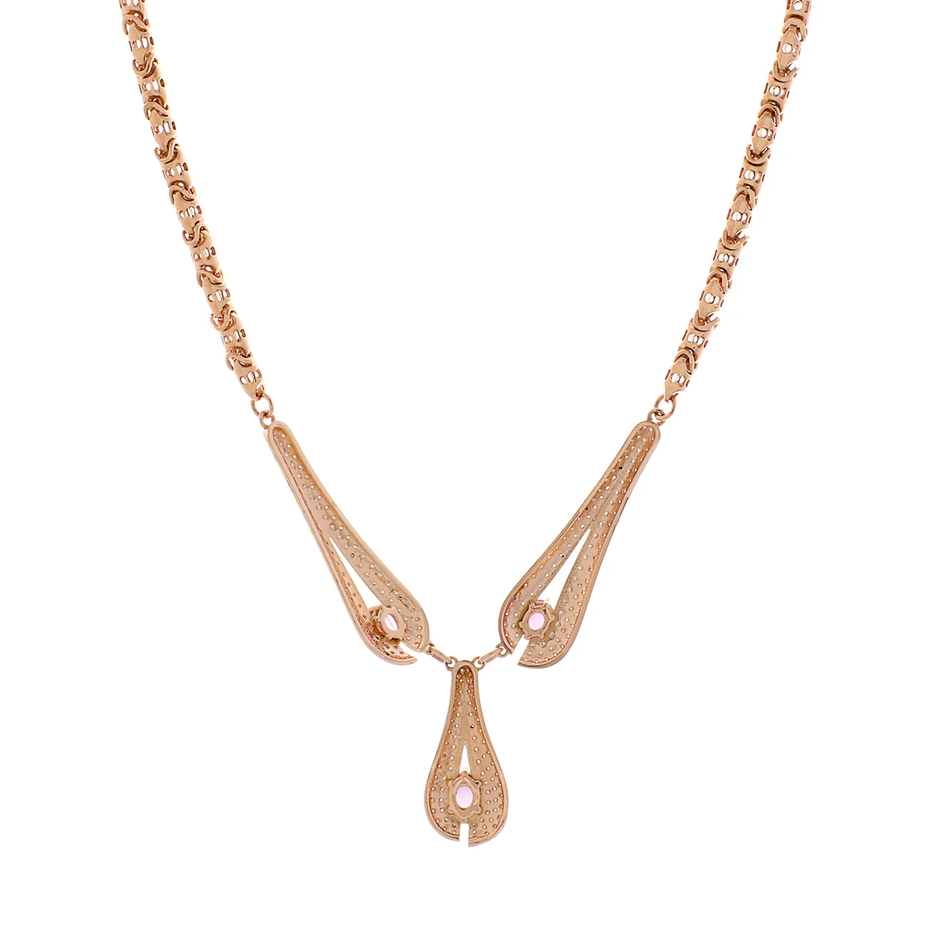 14K Rose Gold 6.18 Carat Pink Sapphire Necklace - Image 2