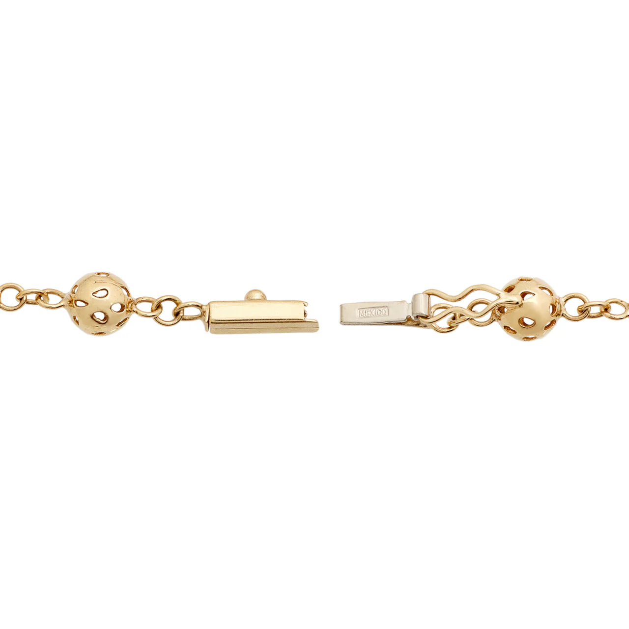 14K Tricolor Bead Necklace - Image 3