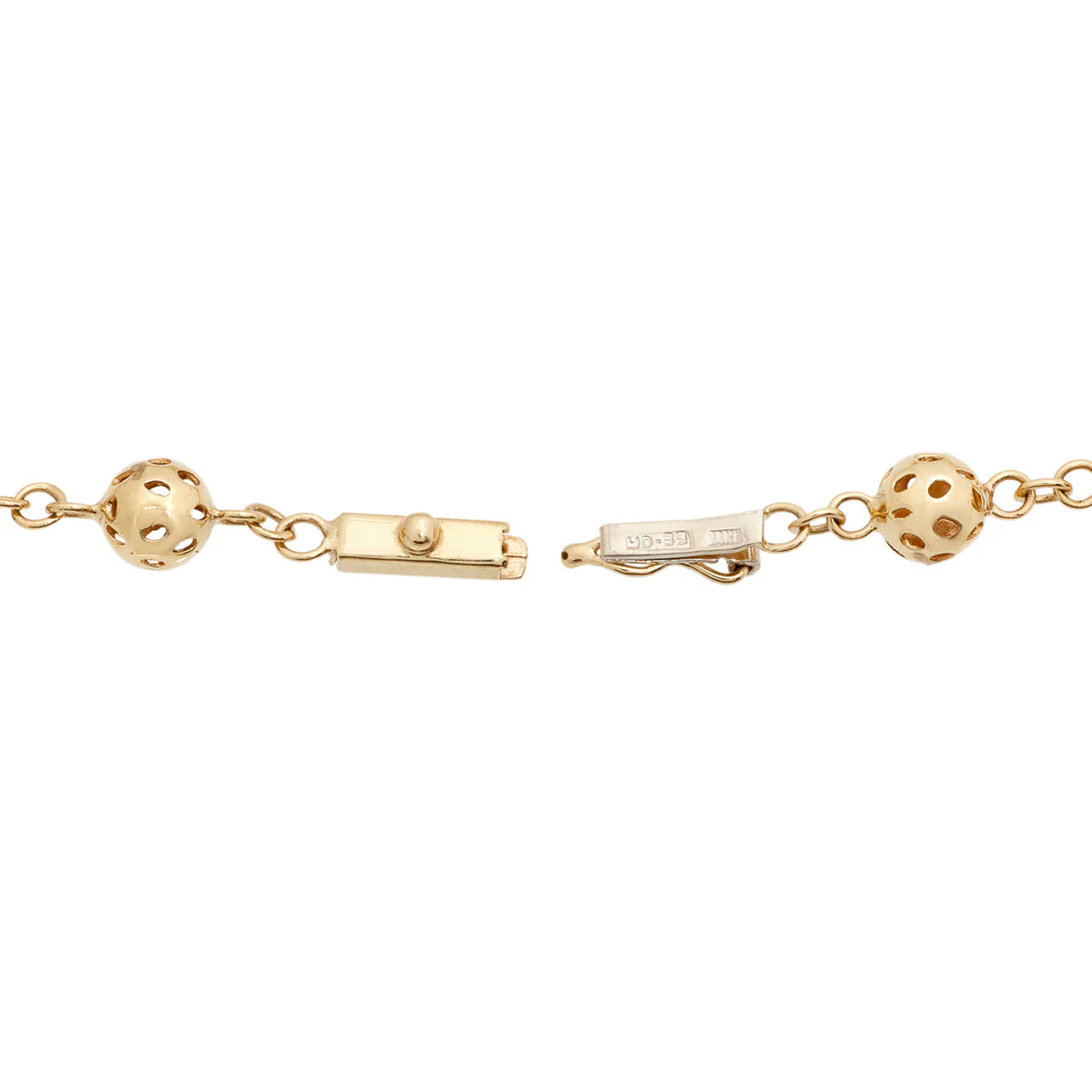 14K Tricolor Bead Necklace - Image 4