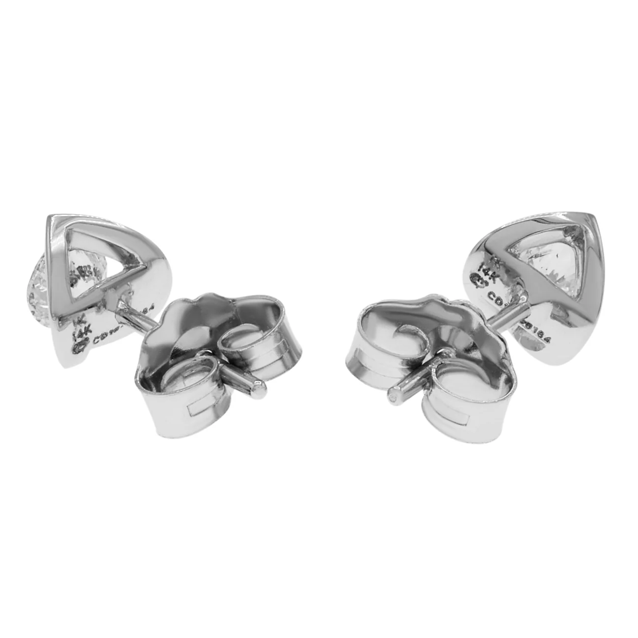 14K White Gold 0.40 Carat Diamond Stud Earrings - Image 2