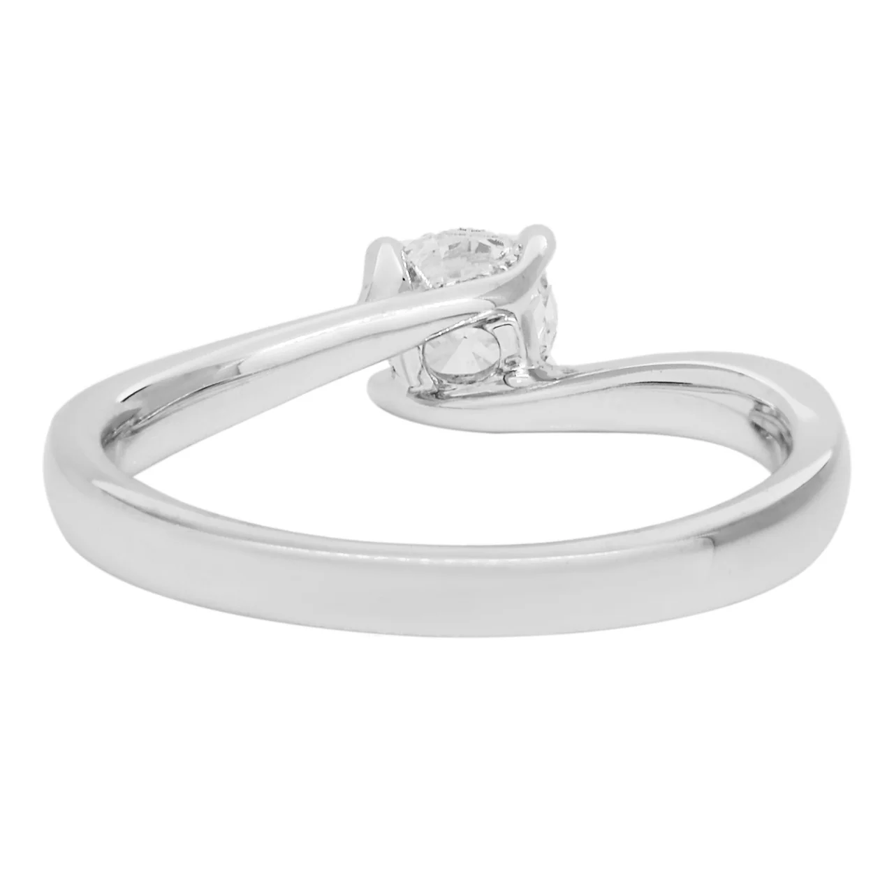 14K White Gold 0.46 Carat Diamond Solitaire Ring - Image 3