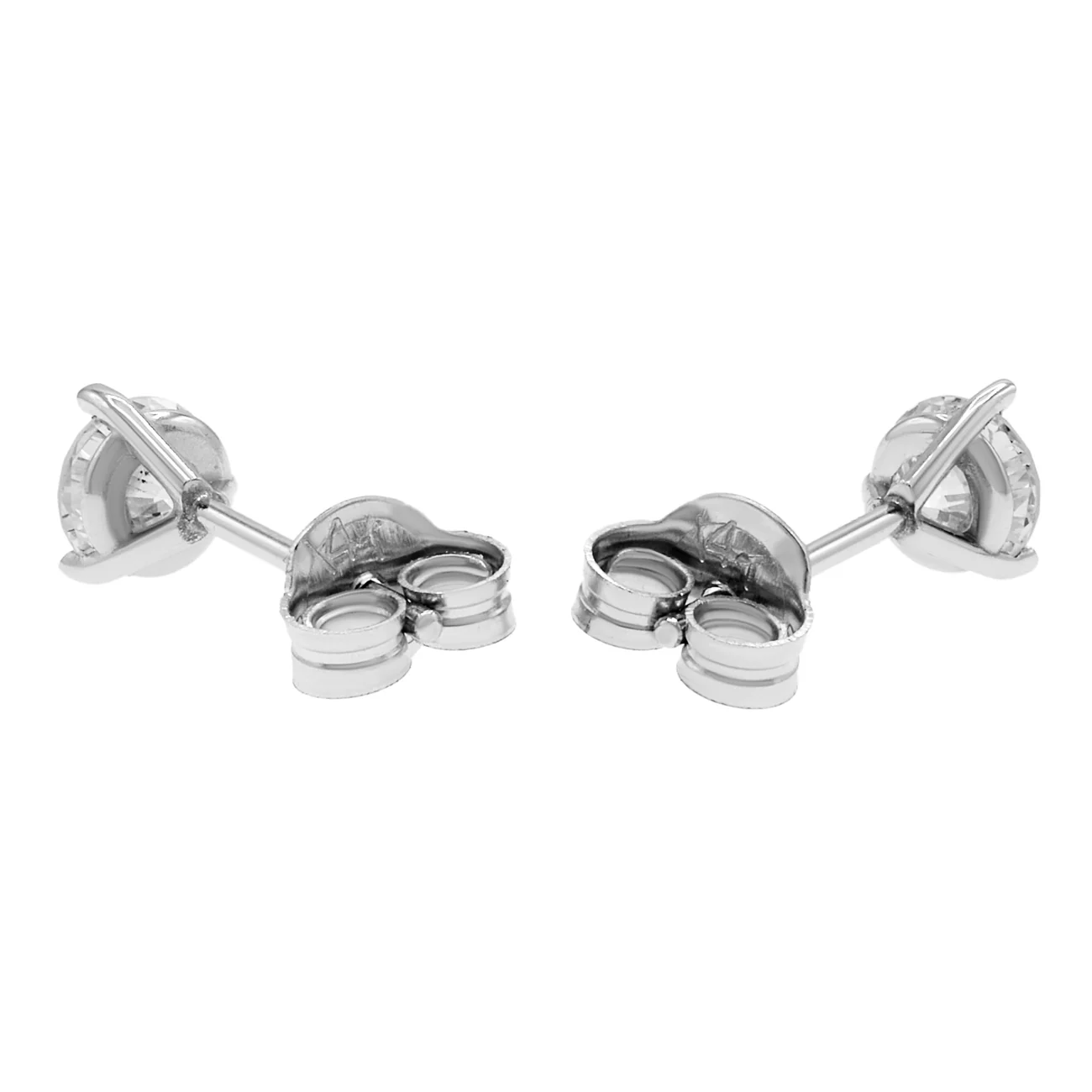 14K White Gold 0.52 Carat Diamond Stud Earrings - Image 2