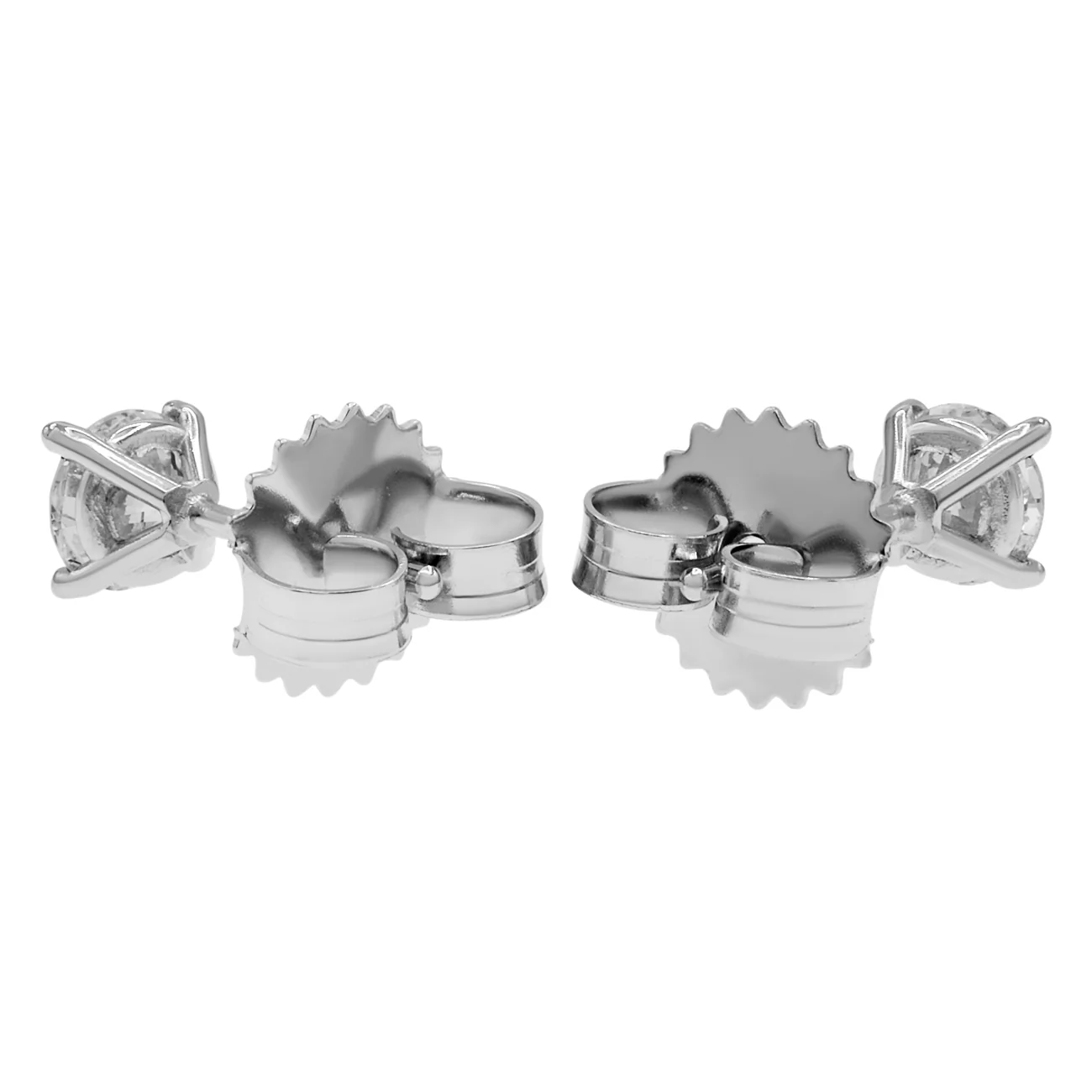 14K White Gold 0.58 Carat Diamond Stud Earrings - Image 2