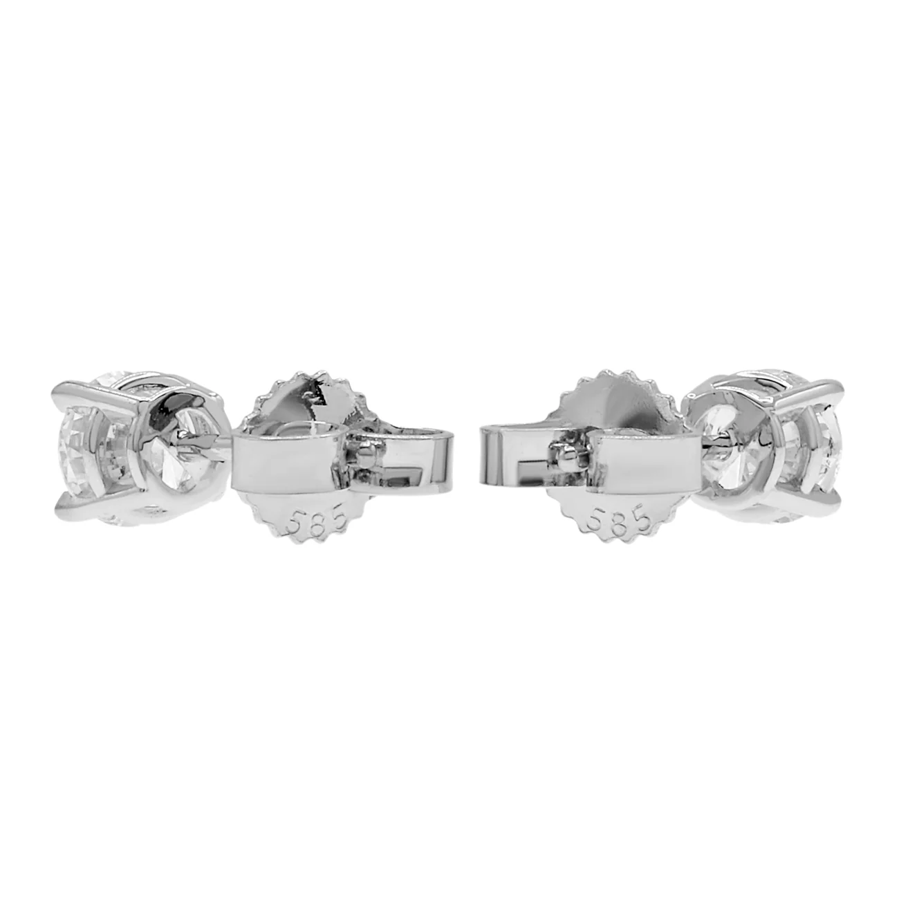 14K White Gold 0.64 Carat Diamond Earrings - Image 2