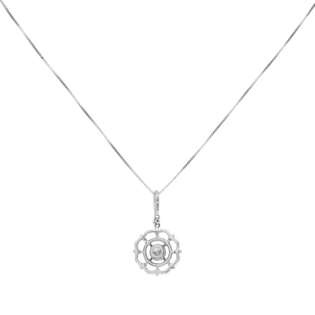 14K White Gold 0.64 Carat Diamond Pendant - Image 2