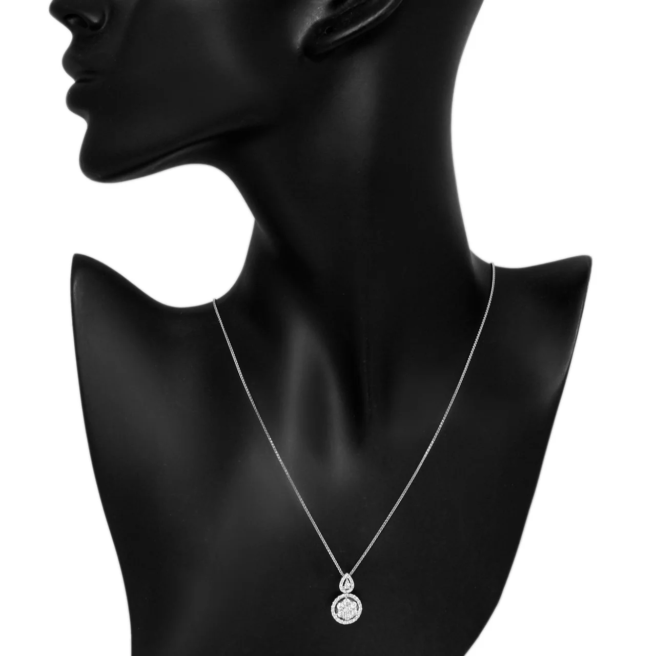 14K White Gold 0.65 Carat Diamond Pendant Necklace - Image 3