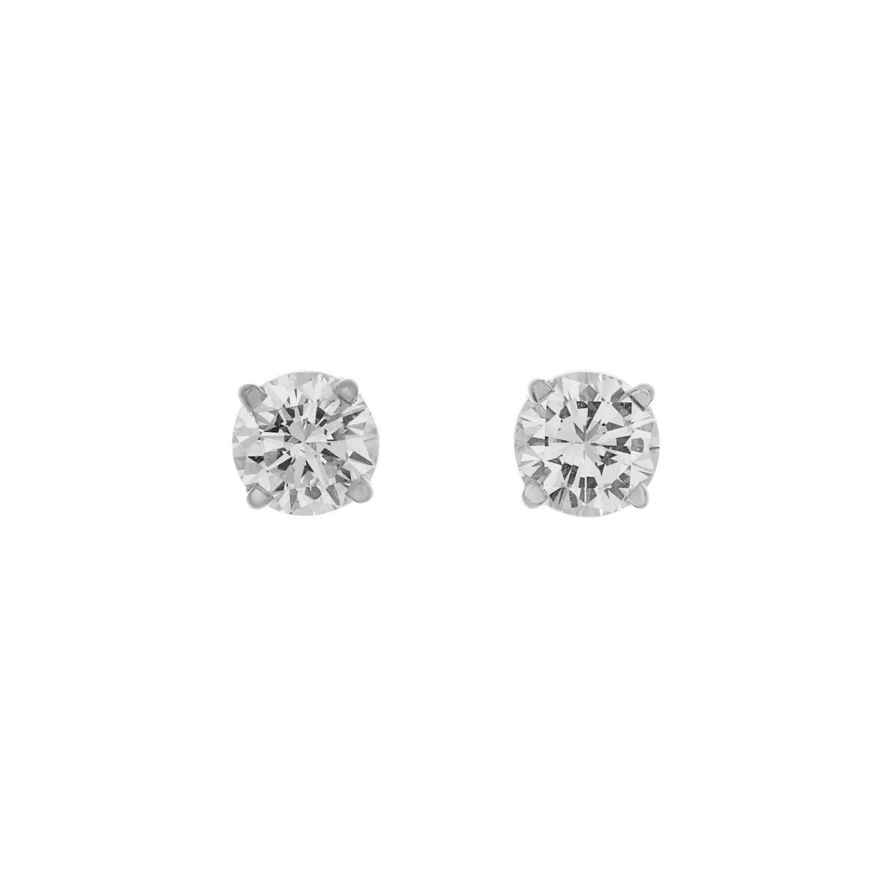 14K White Gold 0.84 Carat Diamond Stud Earrings