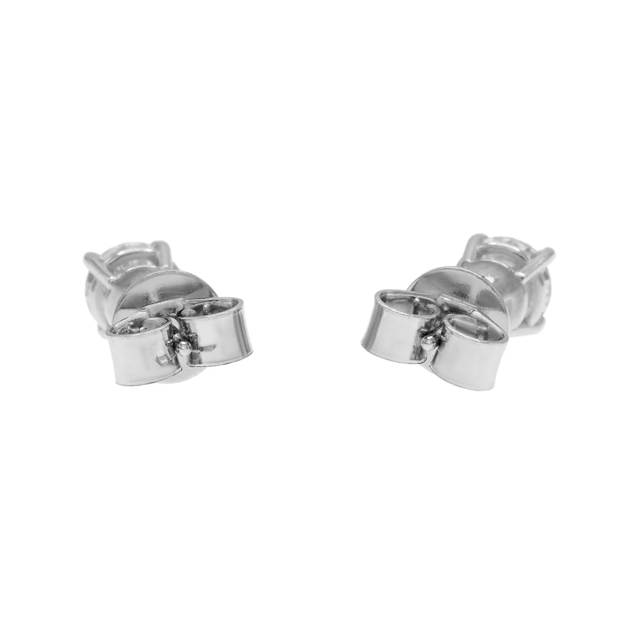 14K White Gold 0.84 Carat Diamond Stud Earrings - Image 2
