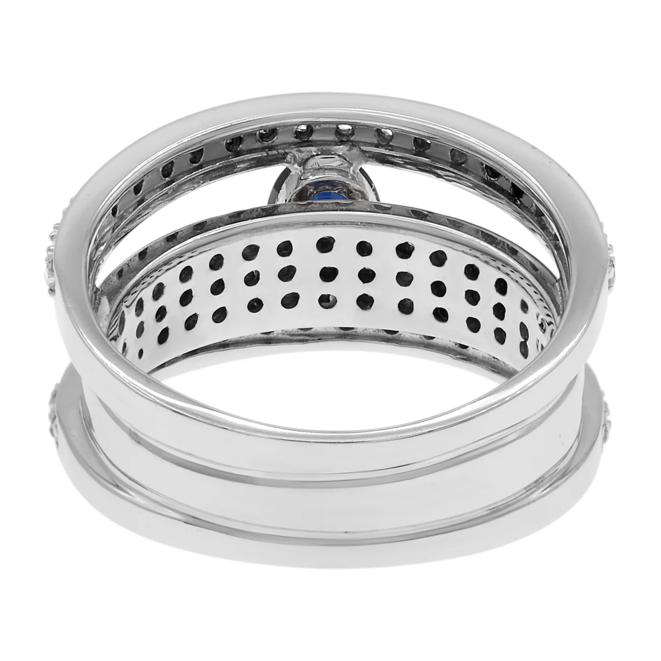 14K White Gold 0.87 Carat Blue Sapphire Ring - Image 2