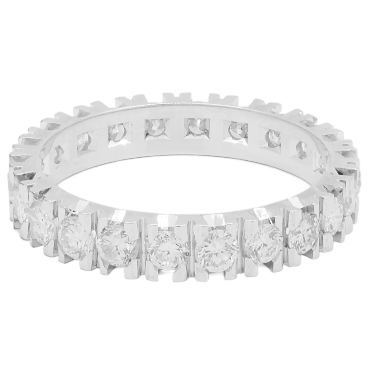14K White Gold 1.10 Carat Diamond Eternity Band - Image 2