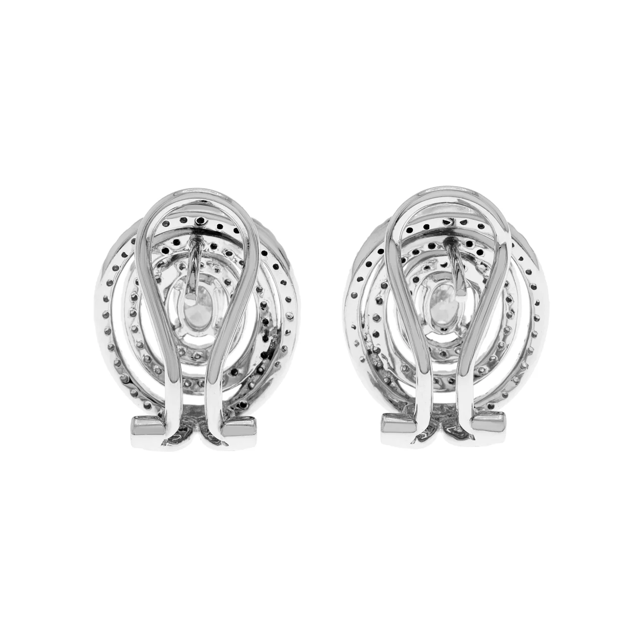 14K White Gold 1.18 Carat Diamond Spiral Earrings - Image 2