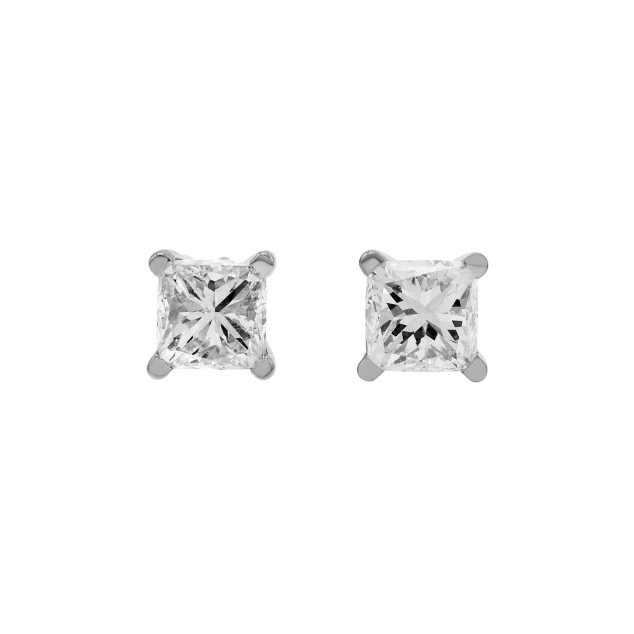 14K White Gold 1.19 Carat Diamond Stud Earrings
