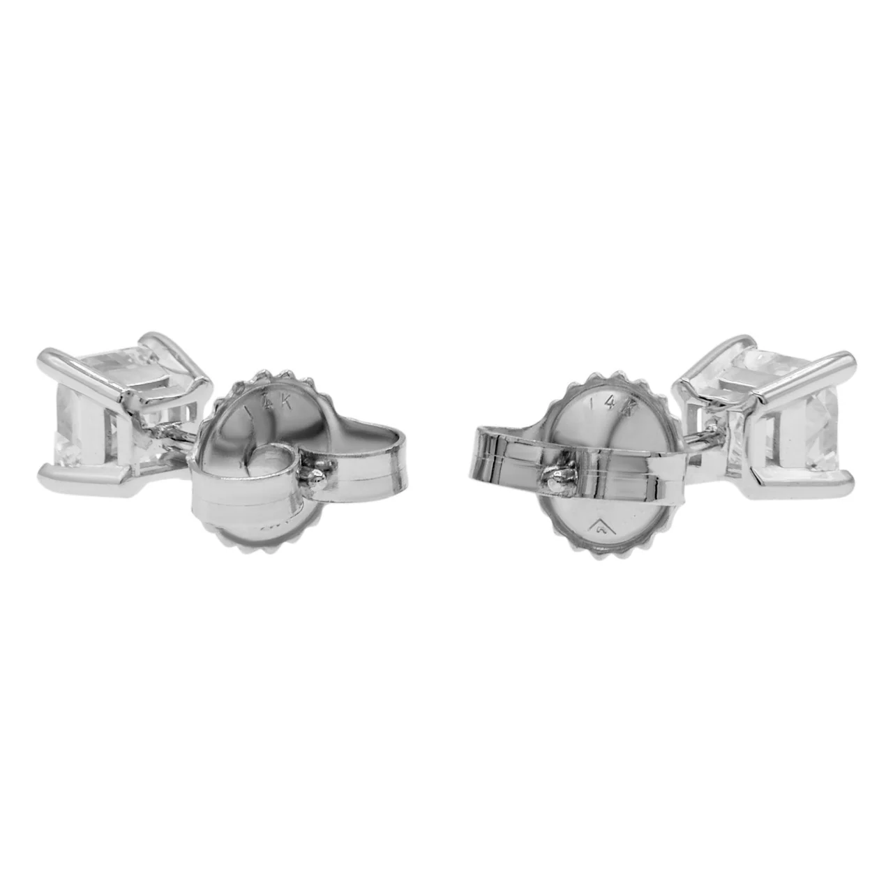 14K White Gold 1.19 Carat Diamond Stud Earrings - Image 3