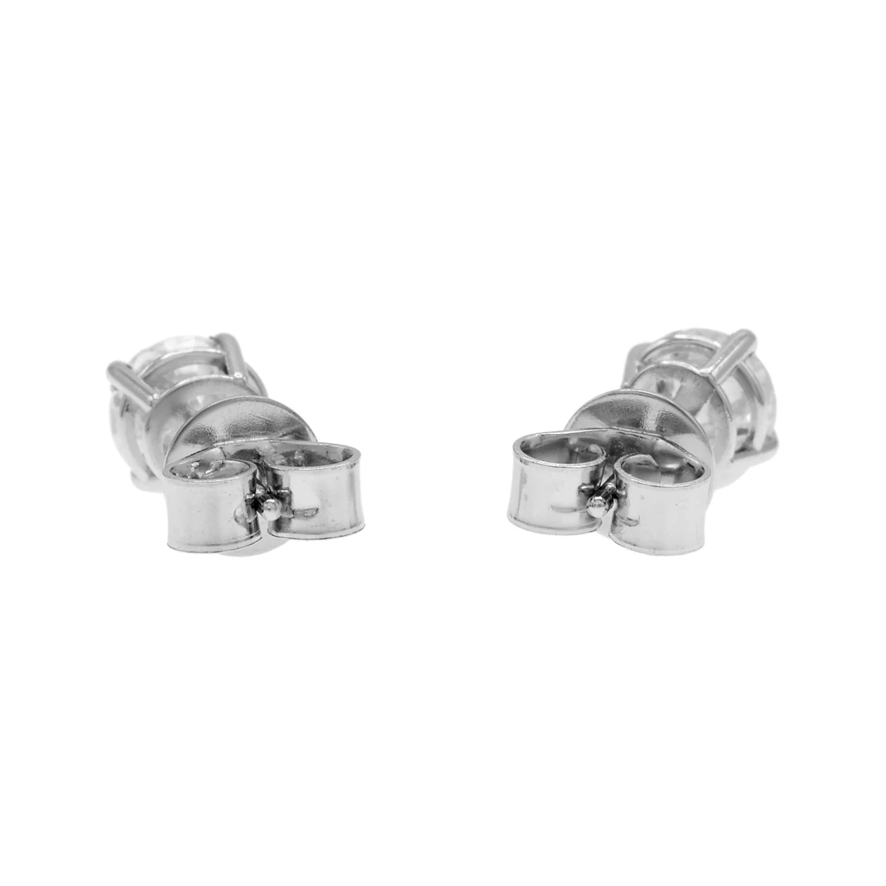 14K White Gold 1.21 Carat Diamond Stud Earrings - Image 2