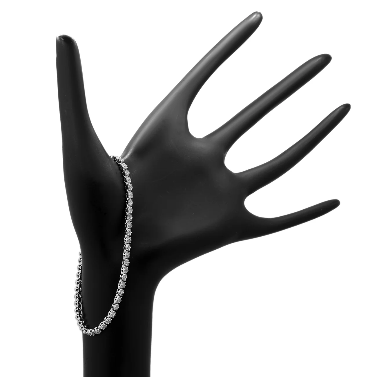 14K White Gold 1.26 Carat Diamond Tennis Bracelet - Image 3