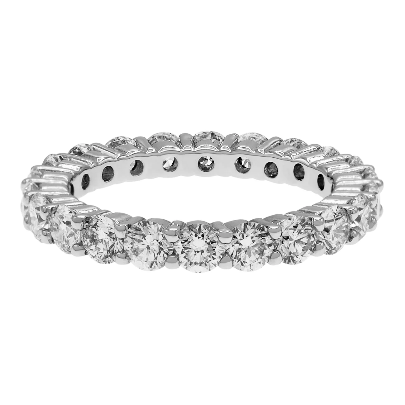14K White Gold 2.20 Carat Diamond Eternity Band - Image 2