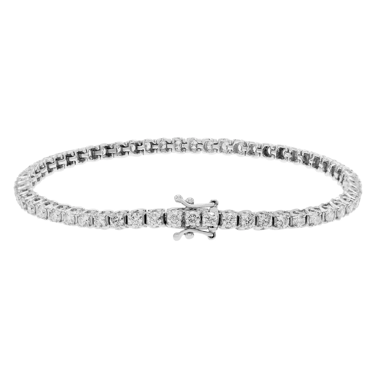14K White Gold 2.75 Carat Tennis Bracelet - Image 2