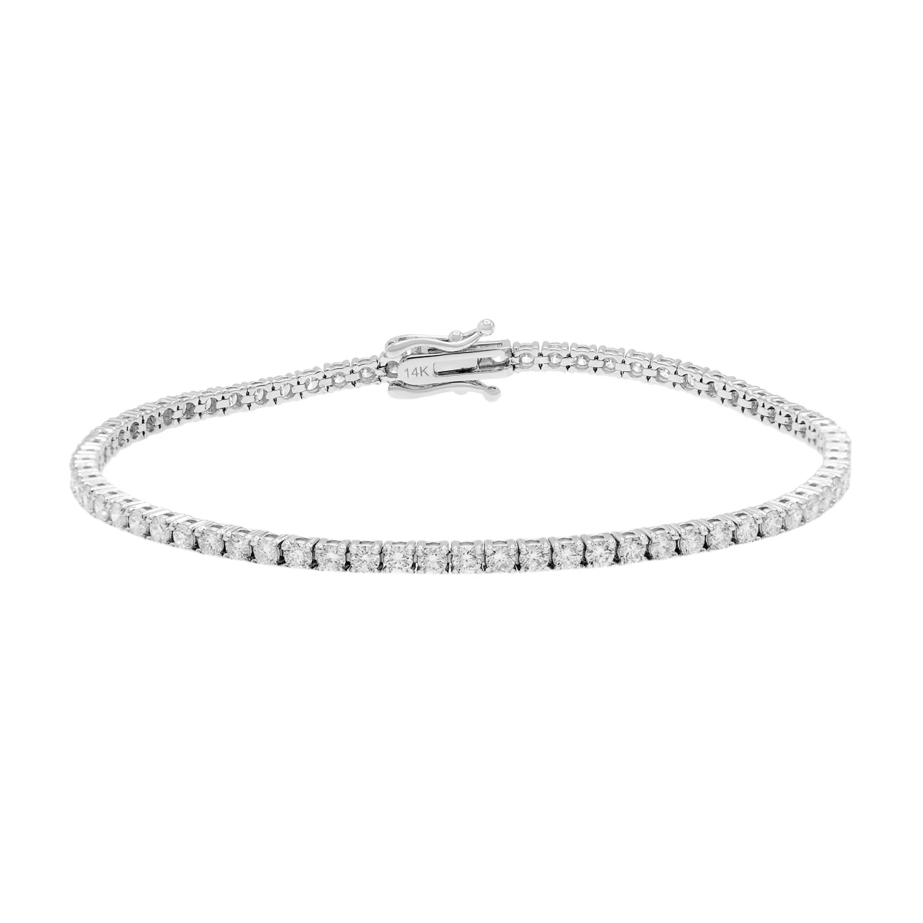 14K White Gold 2.80 Carat Diamond Tennis Bracelet