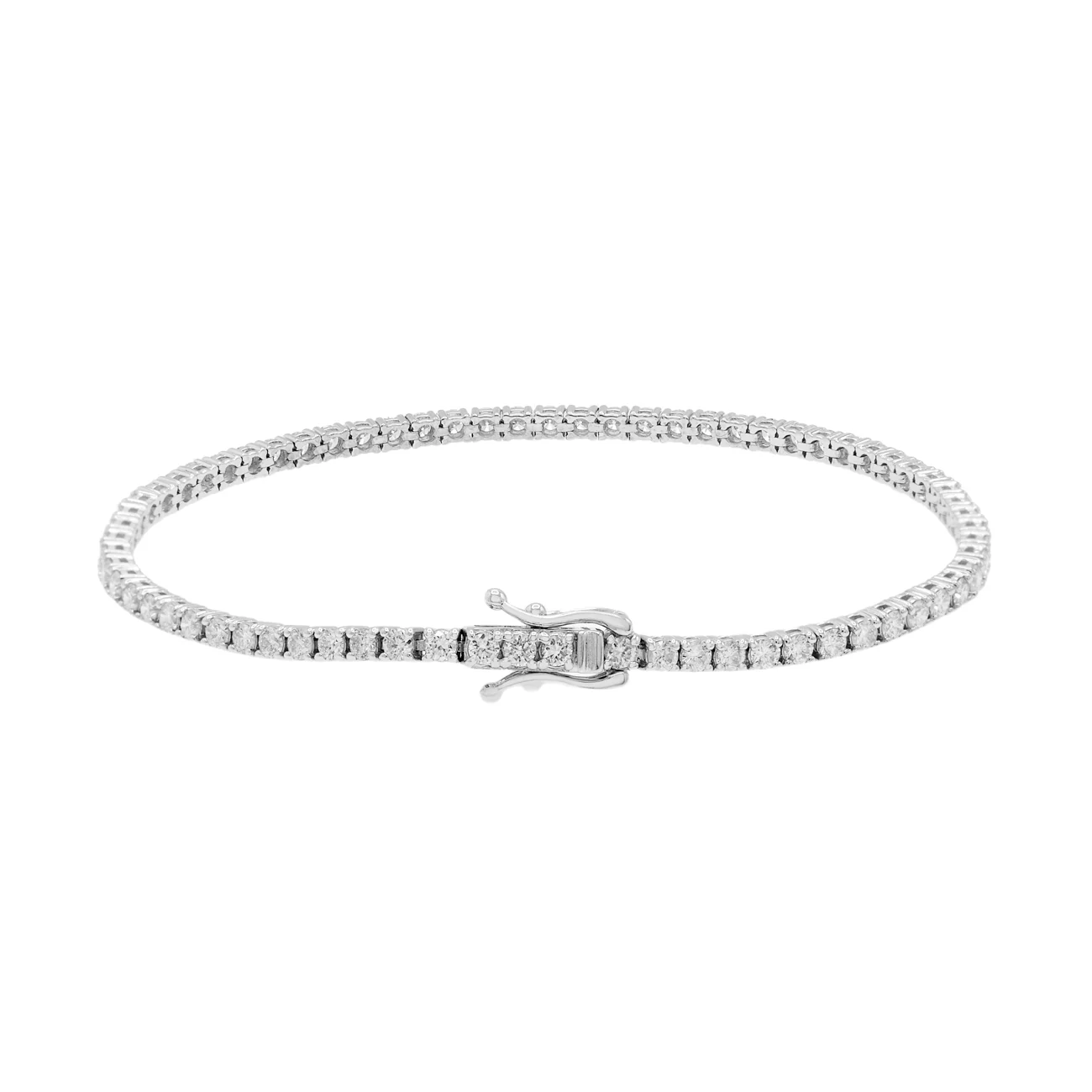 14K White Gold 2.80 Carat Diamond Tennis Bracelet - Image 2