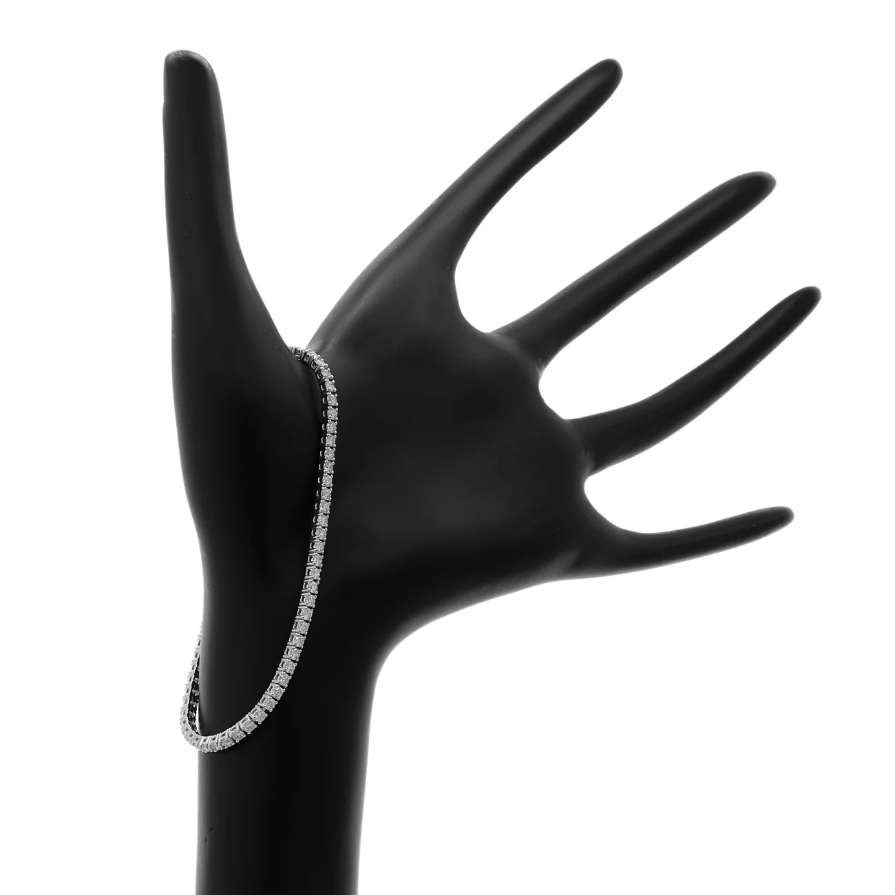14K White Gold 2.80 Carat Diamond Tennis Bracelet - Image 3